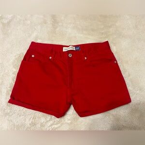 Gap shorts deep red, button up, size 10